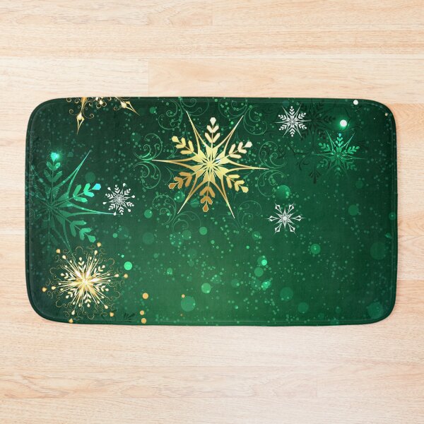 Item preview, Gold Snowflakes on a Green Background designed and sold by Blackmoon9.