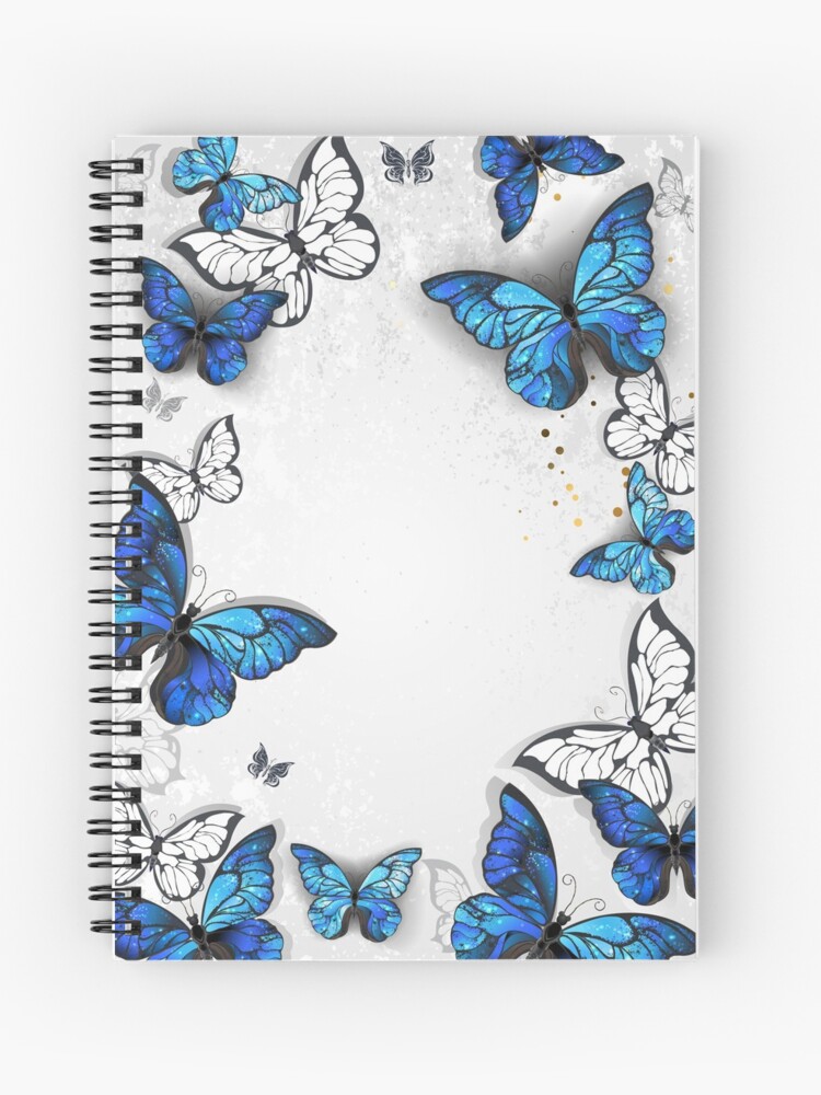 Cuaderno de espiral «Marco con mariposas morfo.» de Blackmoon9 | Redbubble