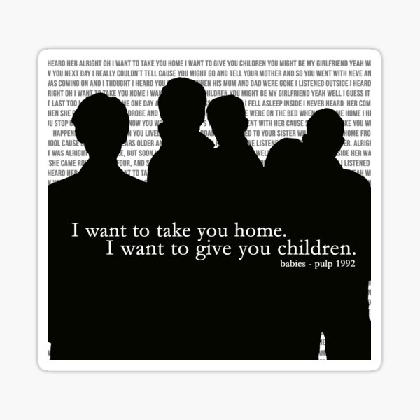 Pulp Babies Jarvis Cocker 1990s Britpop Sticker