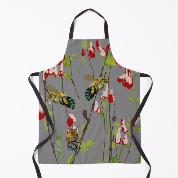 Item preview, The Blue Banded Bee (Amegilla cingulata) on grey designed and sold by ChrissyWild.
