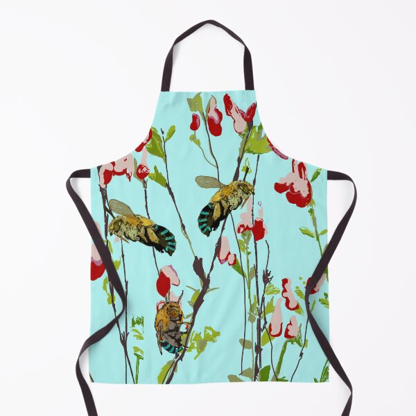 Item preview, The Blue Banded Bee (Amegilla cingulata) on blue designed and sold by ChrissyWild.