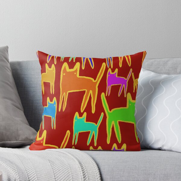 Item preview, Funky cat repeat pattern designed and sold by Idrawnowiguess.