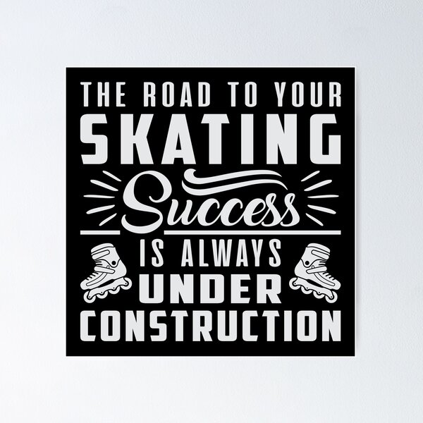 Athlete Skater Inline Speed Skating Cartoon Retro Drawing Posters, Art  Prints by - Interior Wall Decor #1694526