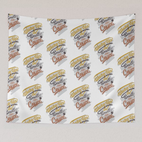Item preview, Wake up smells the coffee. Coffee slogan on white designed and sold by coffeeapparel.
