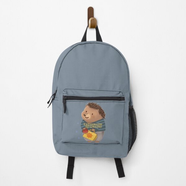 Item preview, Cute Hedgehog excited and ready for First/1st Grade Holding an Apple and a Lunch Box designed and sold by EvaWolf.