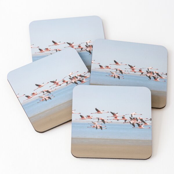 Item preview, Lesser Flamingos in flight designed and sold by AnthonyZed.