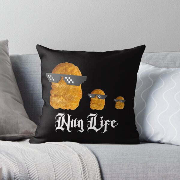 Nug Life McDonalds Chicken Nuggets Throw Pillow