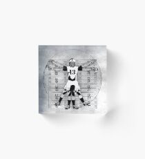 Vitruvian Football Player (B&W Tones) Acrylic Block