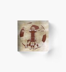 Vitruvian Soccer Player (Natural Tones) Acrylic Block