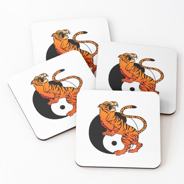 Item preview, Yin Yang and Golden Tiger Auspicious Feng Shui designed and sold by headpossum.