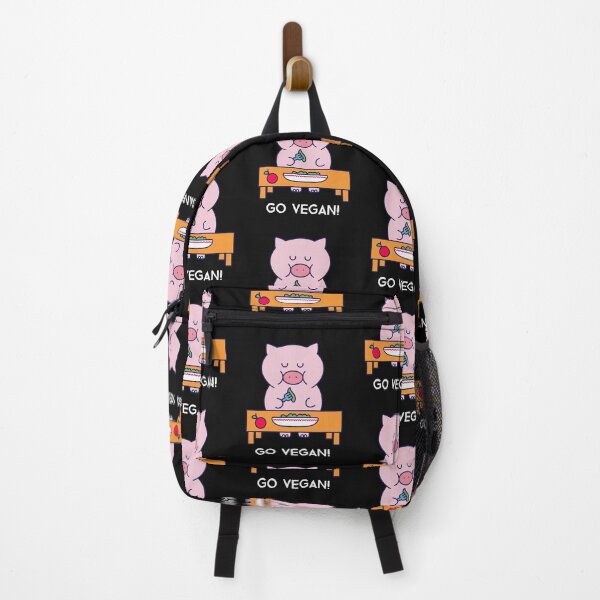 Item preview, Funny Go Vegan with Cute Pig eating Veggies designed and sold by EvaWolf.
