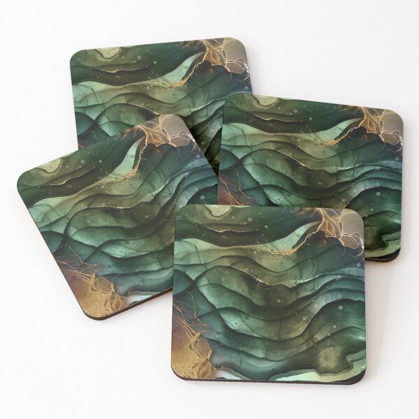 Item preview, Malachite Fluid Faux Marble Texture With Gold Veins V designed and sold by MysticMarble.