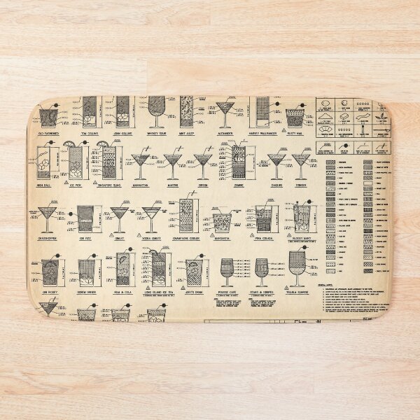 Item preview, Cocktail chart vintage art designed and sold by muharko.