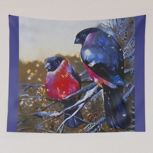 Item preview, Winter bullfinches designed and sold by helenkaiy.