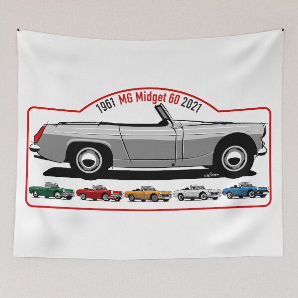 Aperçu de l'œuvre 60e anniversaire de la MG Midget créée et vendue par car2oonz.