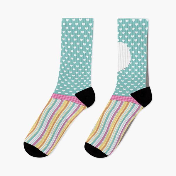 Item preview, polka hearts and stripes teal designed and sold by studenna.