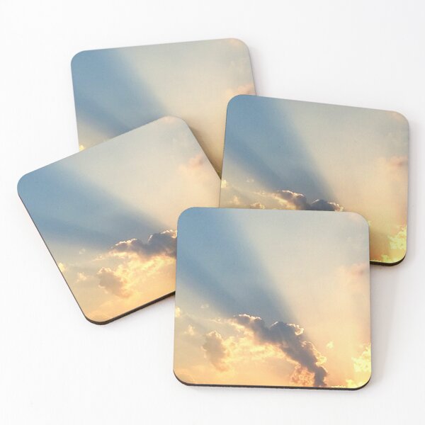 Item preview, Gold sunset with the sunrays and clouds designed and sold by ElenaGalaxyArt.