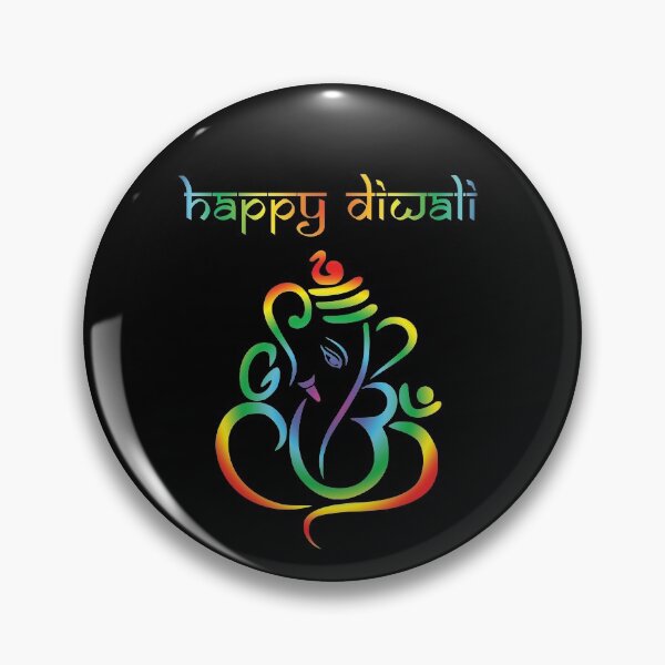 Item preview, Happy Diwali - beautiful colourful Lord Ganesha on black designed and sold by EvieWoj.