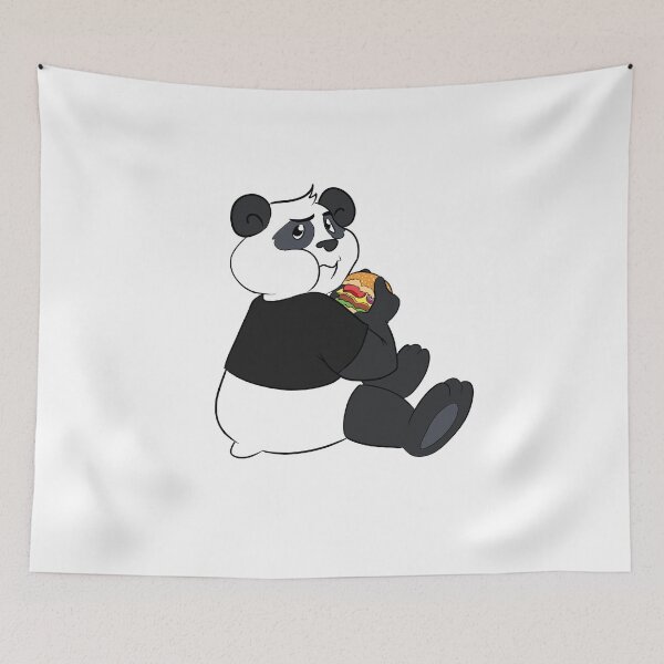 Item preview, Funny Panda eating Hamburger designed and sold by BandOfThePand.