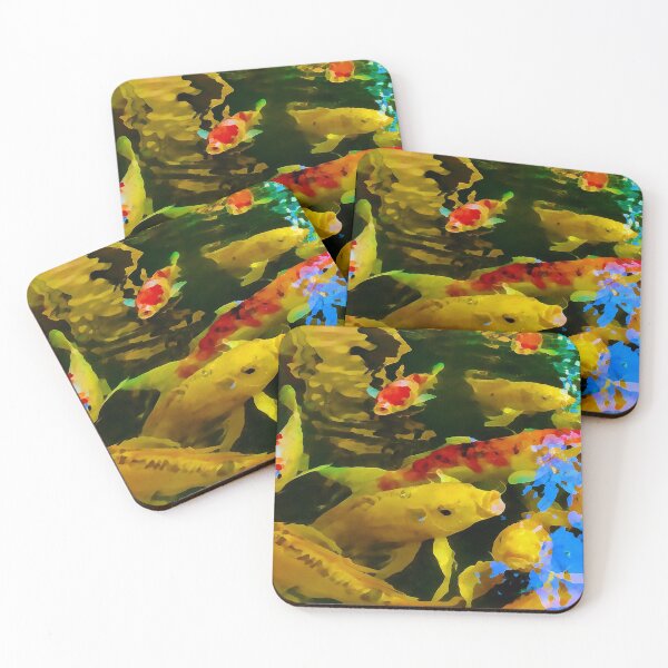 Item preview, Hungry Colorful Koi Carp Fish in Pond designed and sold by impetum.