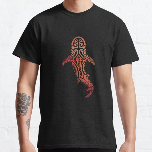 Tribal Reef Shark in Sunset Classic T-Shirt