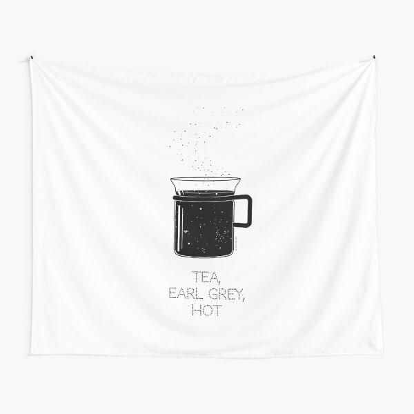 Item preview, Tea, Earl Grey, Hot - Captain Picard, Star Trek TNG, Star field (light backgrounds) designed and sold by Markadesign.