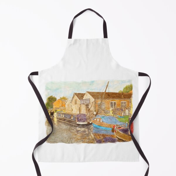 Item preview, Narrowboat Canal Boat Yard - Canal Art designed and sold by Running-Duck.
