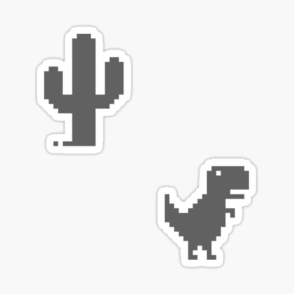 no internet dinosaur game Sticker for Sale by SWGAVA