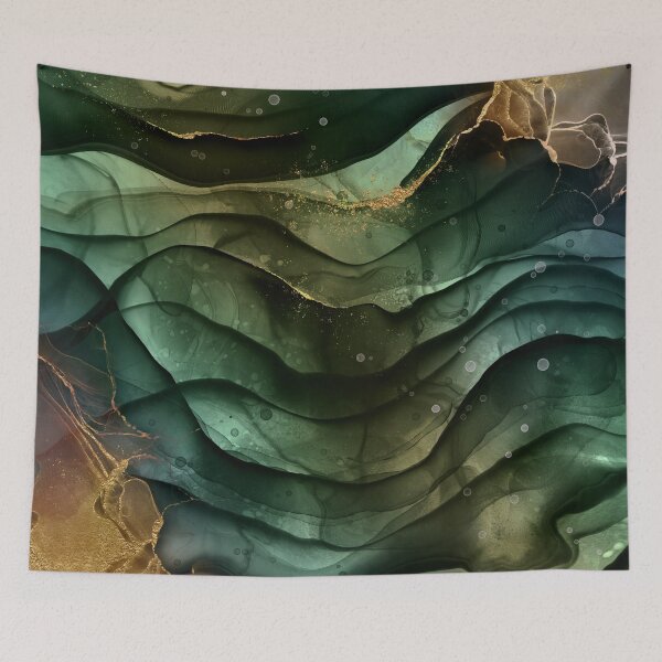 Item preview, Malachite Fluid Faux Marble Texture With Gold Veins V designed and sold by MysticMarble.