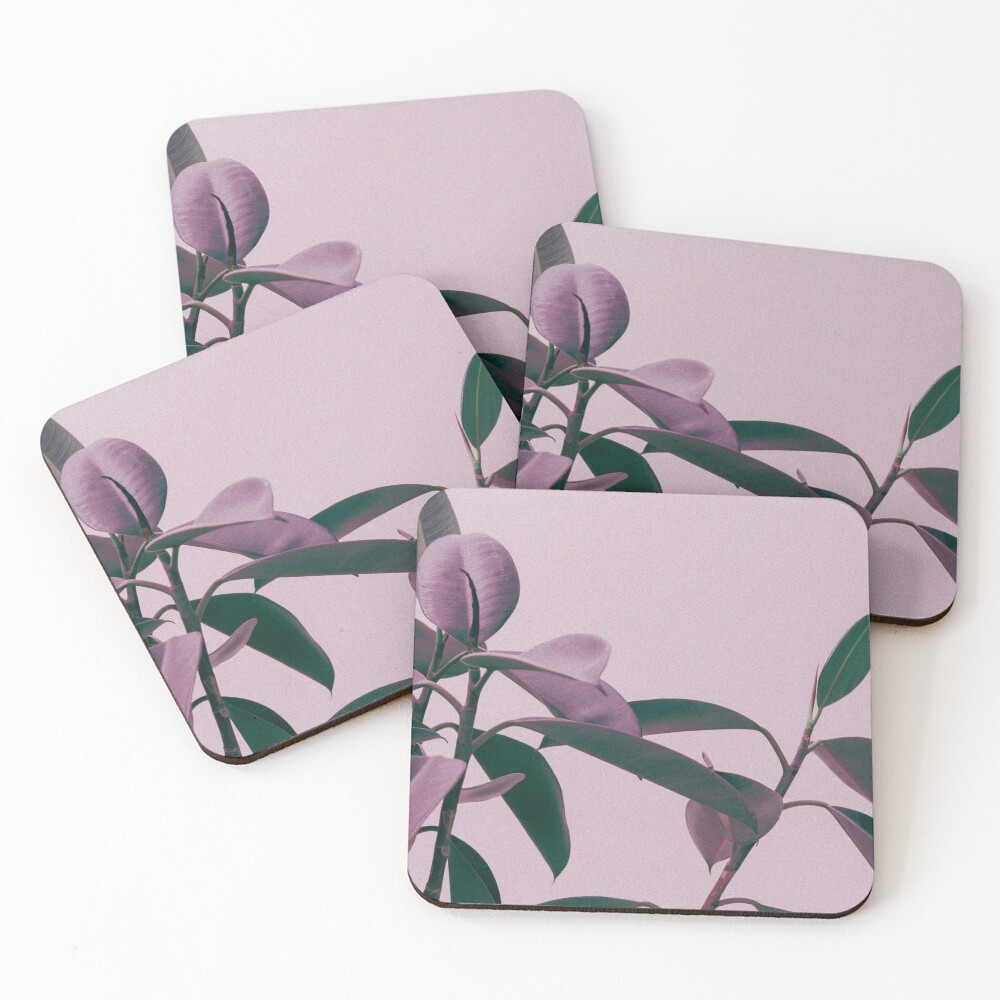 Purple summer leaves Coasters (Set of 4)