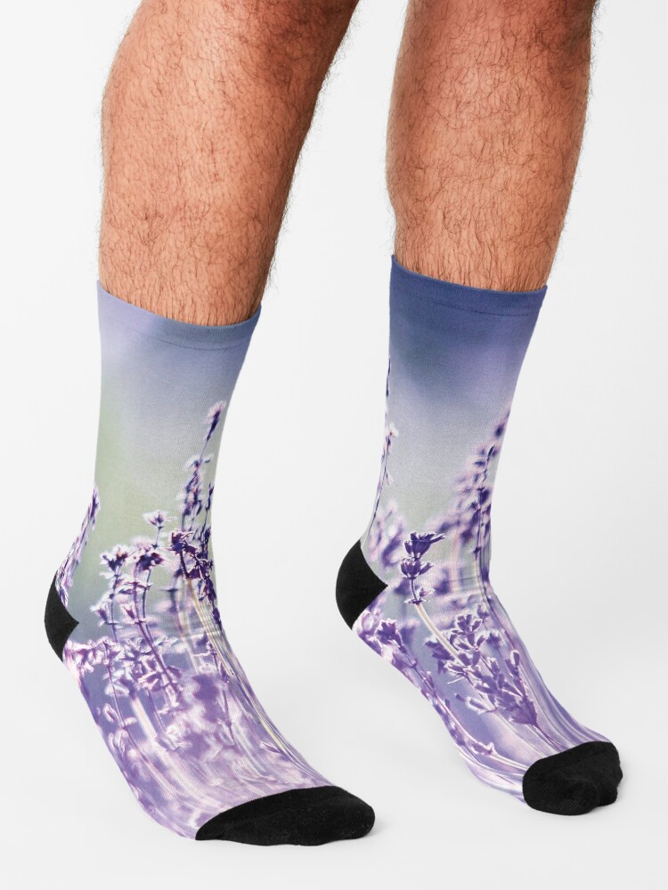 Alternate view of Purple summer field, lavender Socks