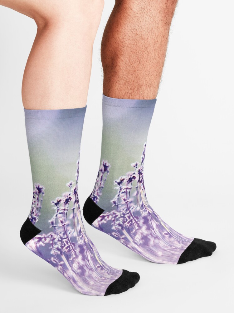 Alternate view of Purple summer field, lavender Socks