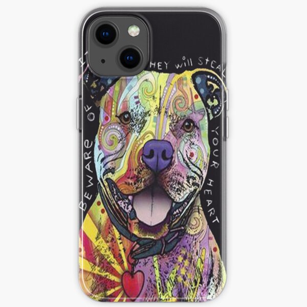 Colourful Pit Bulls/ pitbull lover iPhone Soft Case