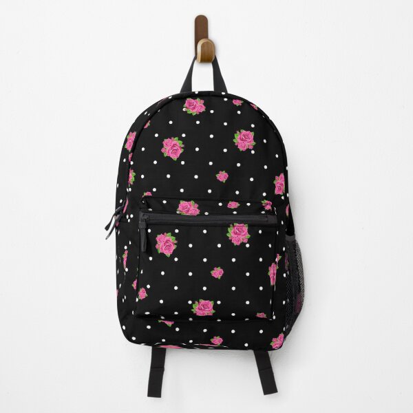 Item preview, Pea Spot Rose Cluster Pink/Black designed and sold by PenelopeJaneArt.