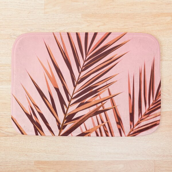 Graphic pink botanicals Bath Mat