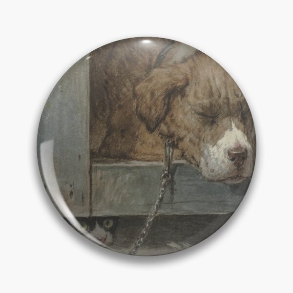 Item preview, Henriette Ronner - Kat Bespiedt Vogels Bij Een Slapende Hond, 1909 designed and sold by artcenter.