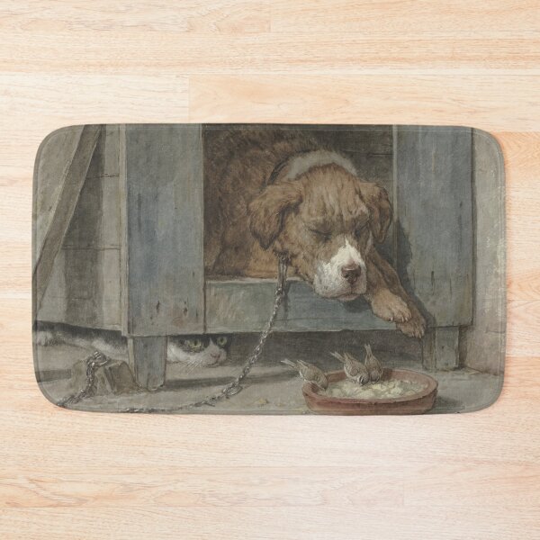 Item preview, Henriette Ronner - Kat Bespiedt Vogels Bij Een Slapende Hond, 1909 designed and sold by artcenter.
