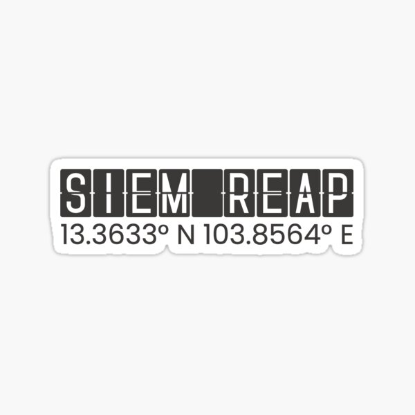 Siem Reap Cambodia Southeast Asia Travel GPS Coordinates Longitude Latitude Sticker