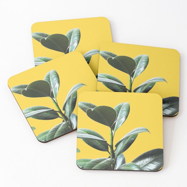 Item preview, Graphic green botanicals, yellow background designed and sold by ColorsHappiness.