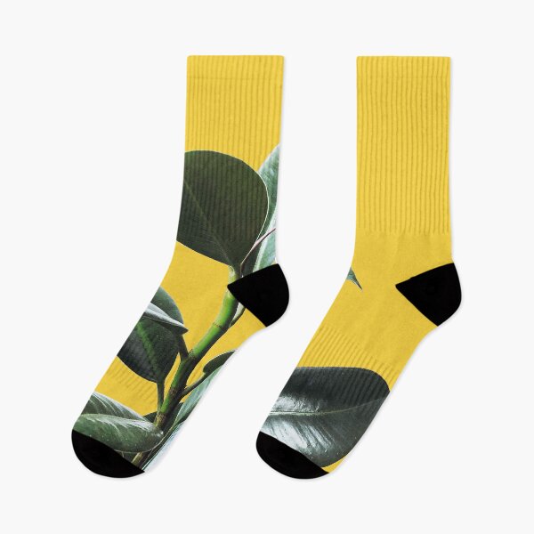 Item preview, Graphic green botanicals, yellow background designed and sold by ColorsHappiness.