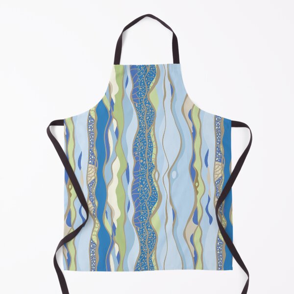 Item preview, Abstract River Bed, Stones and Leaves - Classic Blue and Green Colours designed and sold by Sketchbook Designs.