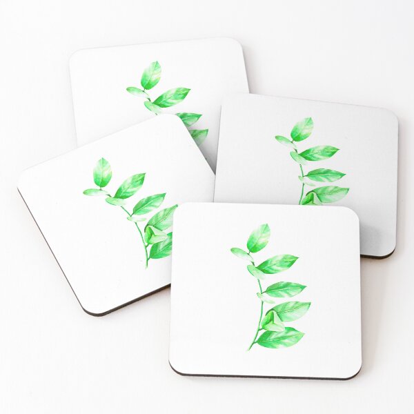 Item preview, Hand-painted watercolor green leaves designed and sold by sentimentalica.