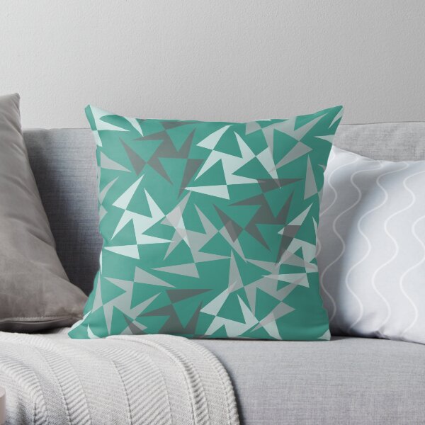 Geo Wheels - Teal Throw Pillow
