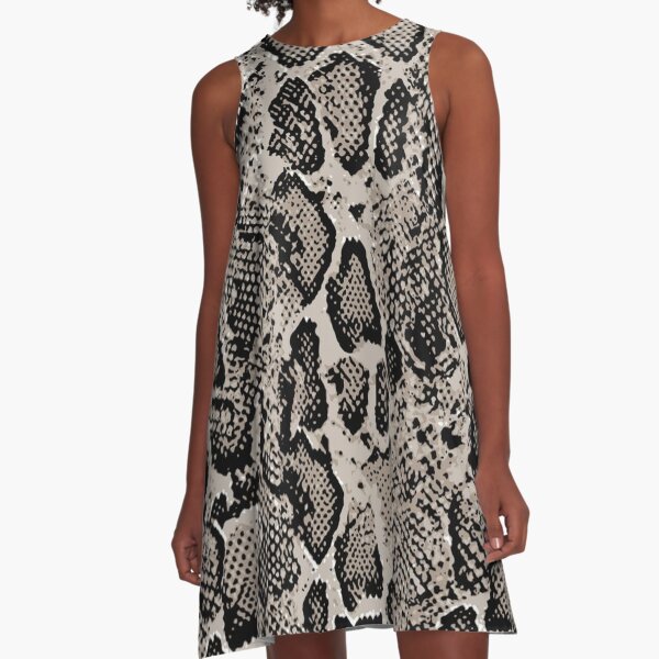 Python skin,Snake pattern A-Line Dress