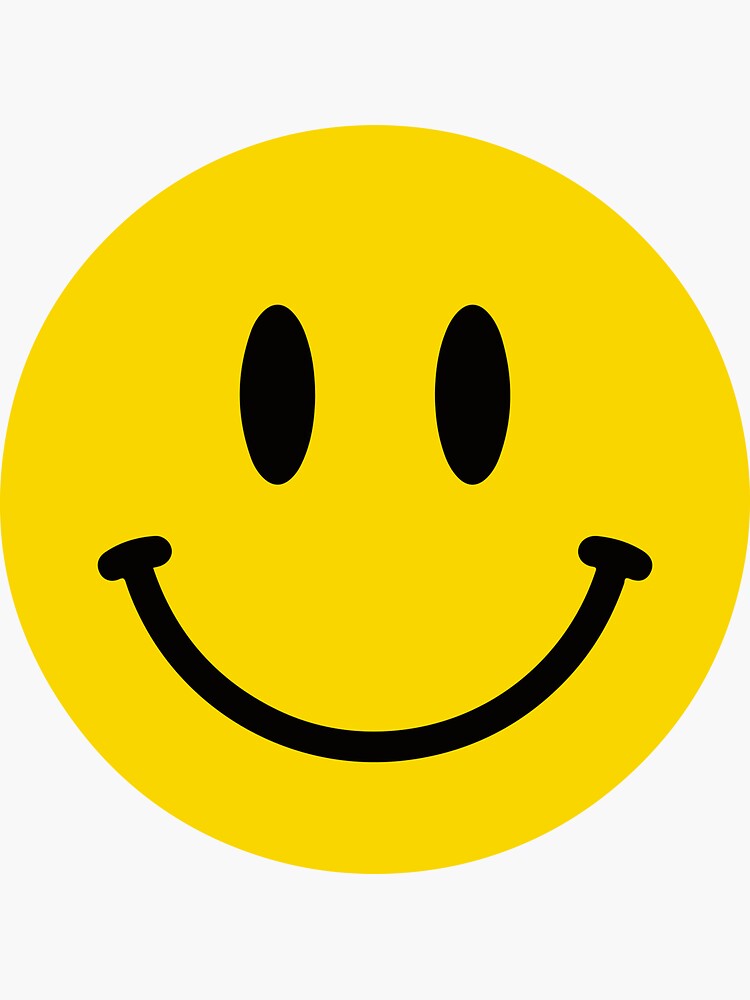 Yellow Smiley Face - Cool Happy Motorcycle Or Funny Helmet Stickers And Bikers Gifts by Bikerstickers