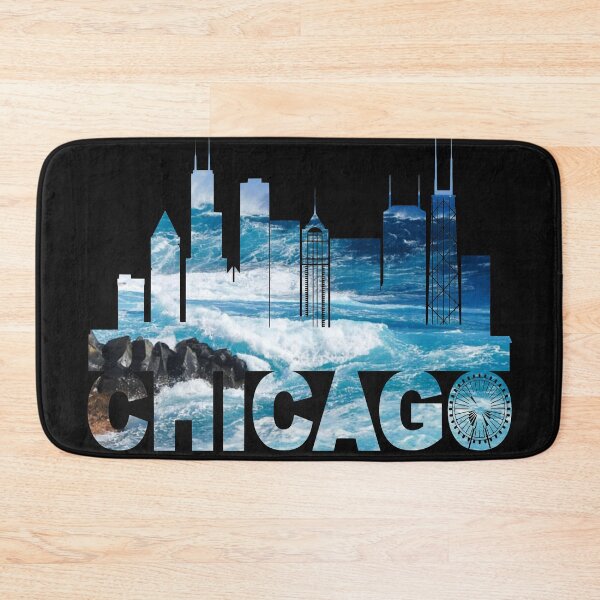 Item preview, Beautiful Chicago Skyline in Blue Ocean Waves designed and sold by daybreakagain.