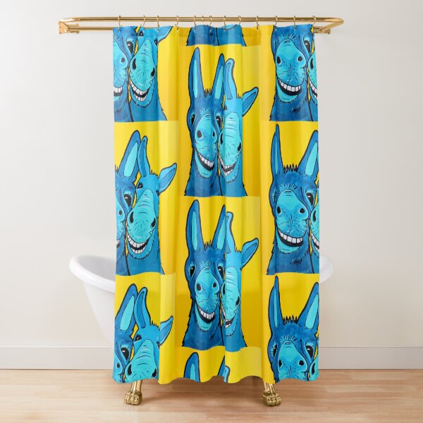 Happy Island Donkey's Shower Curtain