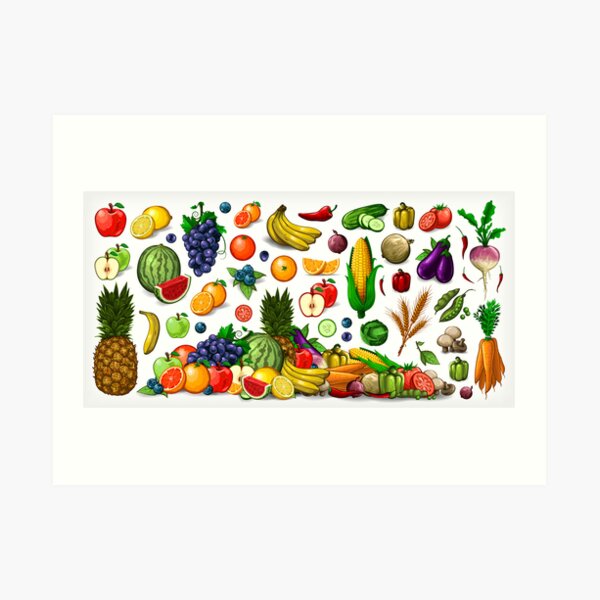 Fruits and Vegetables. Art Print