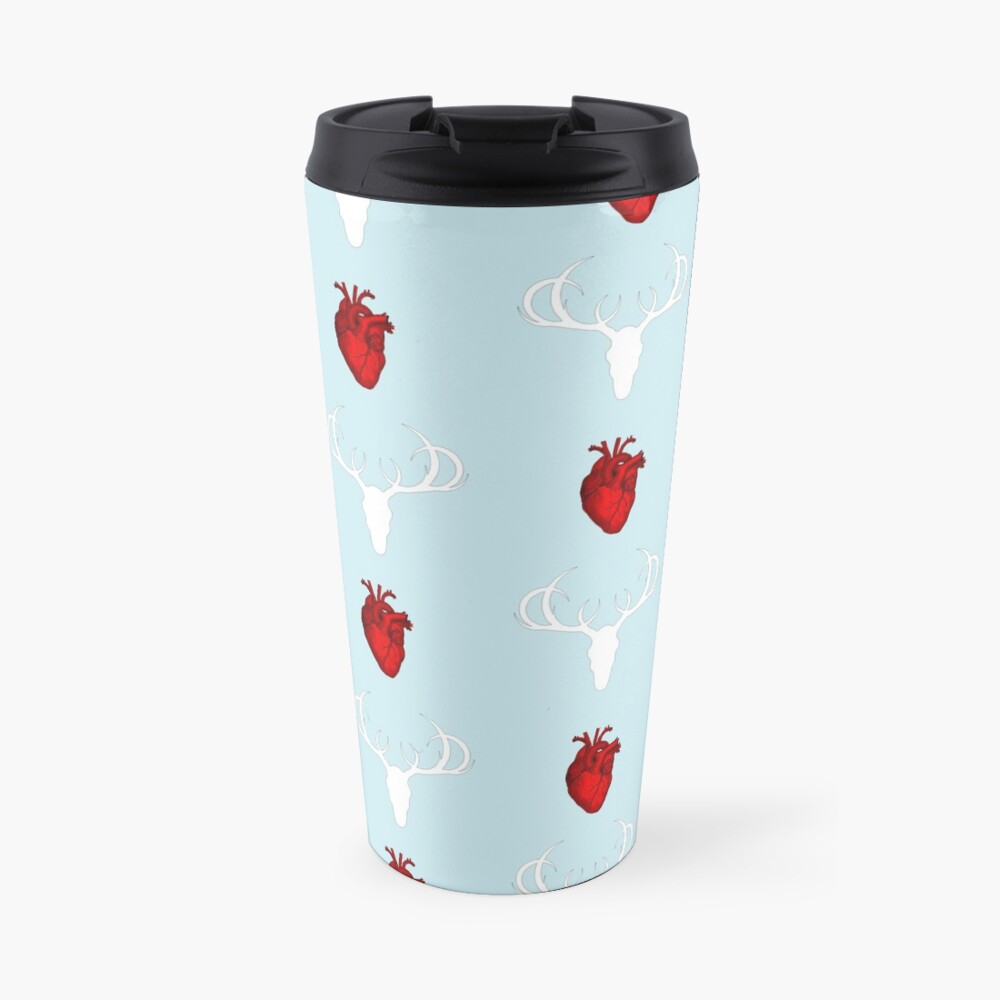 Hannibal Stag&Hearts Pattern Travel Mug