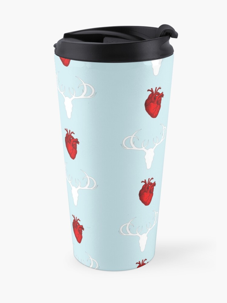 Alternate view of Hannibal Stag&Hearts Pattern Travel Mug